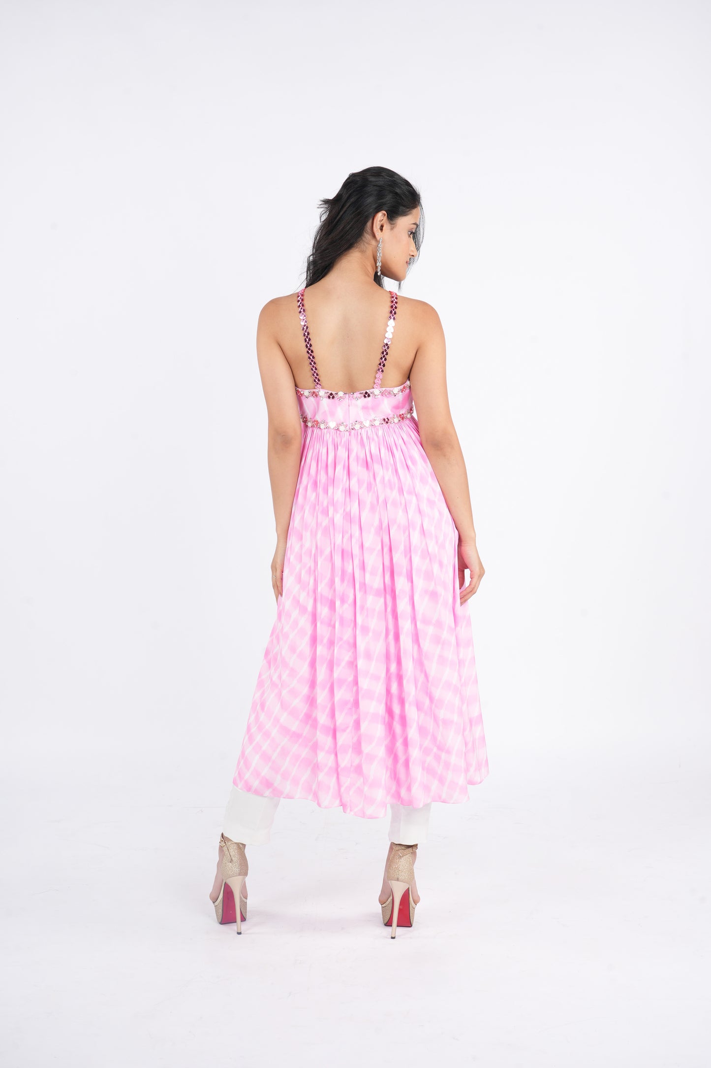 Albeli Luxe Pretty Pink Lehriyaan Print Coord – Premium Party and Wedding Wear