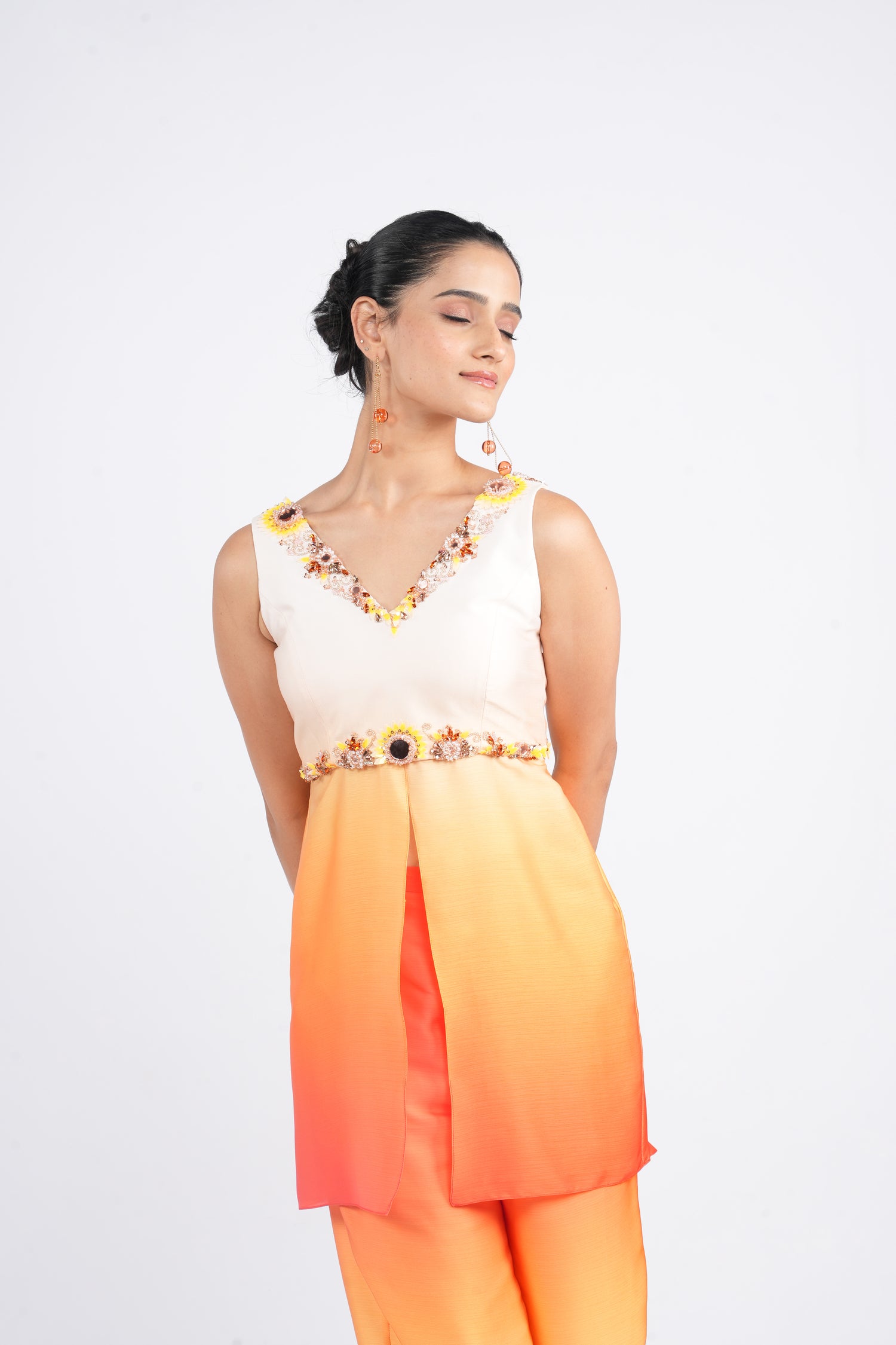 Designer Orange Skies Coord Set – Elegant Festive Collection from Albeli Luxe