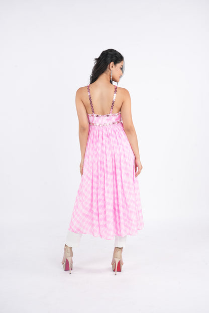 Albeli Luxe Pretty Pink Lehriyaan Print Coord – Premium Party and Wedding Wear