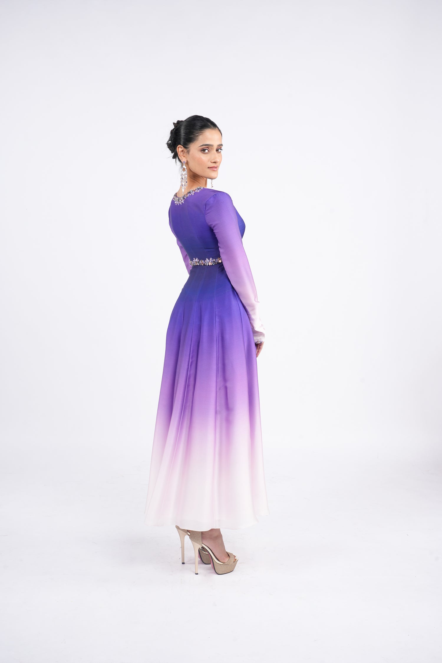 Luxury Setting Violet Anarkali by Albeli Luxe for Women