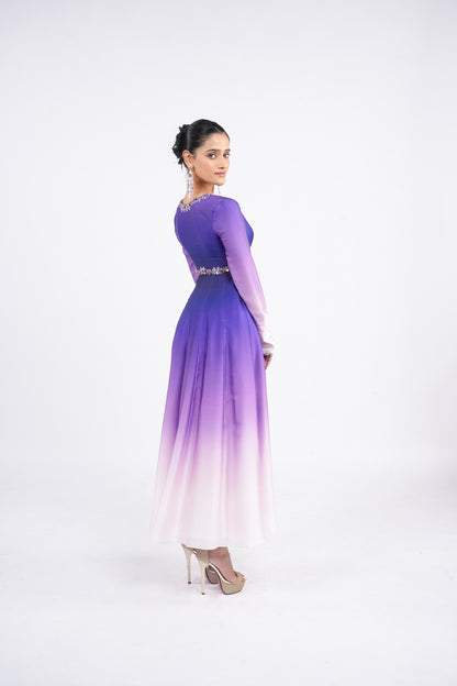 Luxury Setting Violet Anarkali by Albeli Luxe for Women